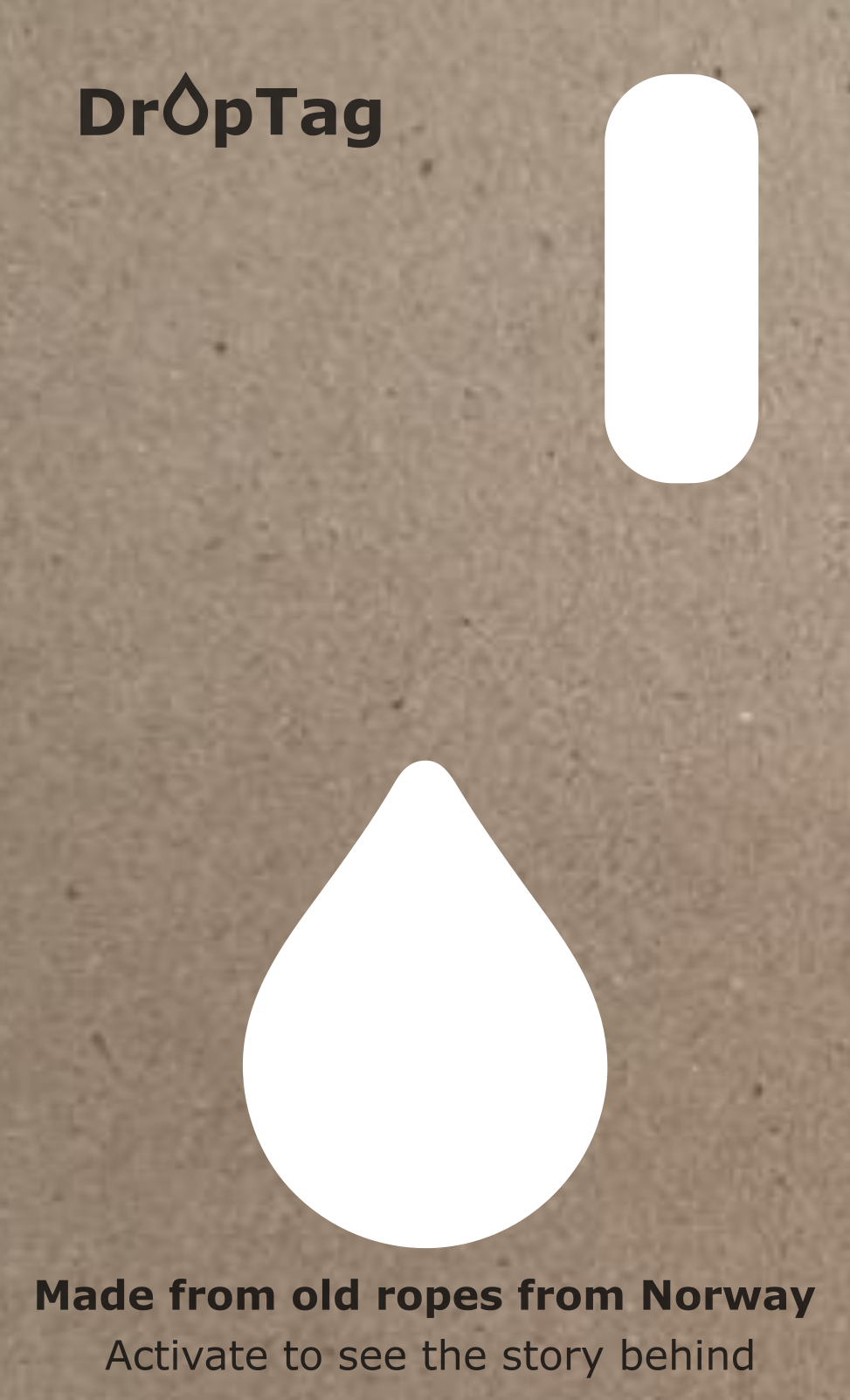 DropTag product on a backing card