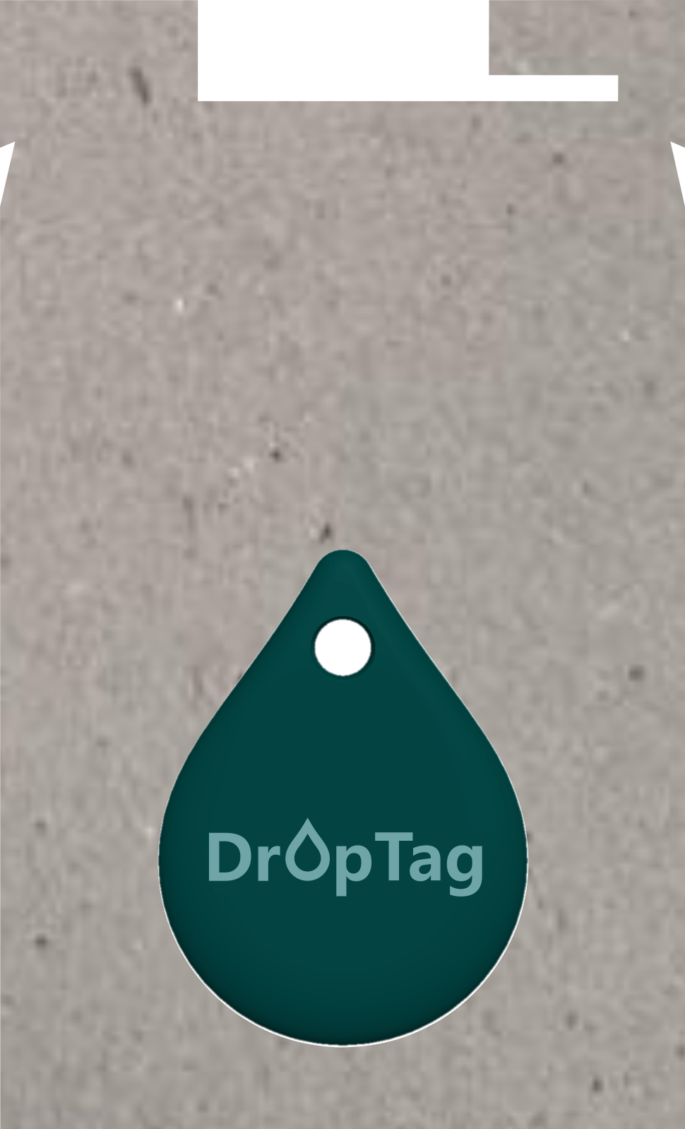 DropTag product on a backing card